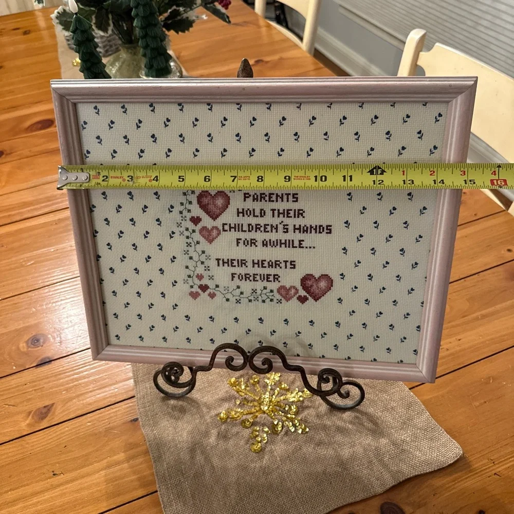 Heartfelt Cross-Stitch Framed Art w/the Saying 